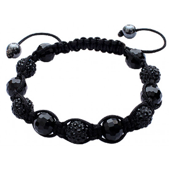 Shamballa Bracelet with CZ Crystal Ball Fits Lovely on Any Wrist - Various Colours