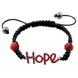 Hope Design Bracelet with CZ Crystal Fits Lovely on Any Wrist - Various Colours