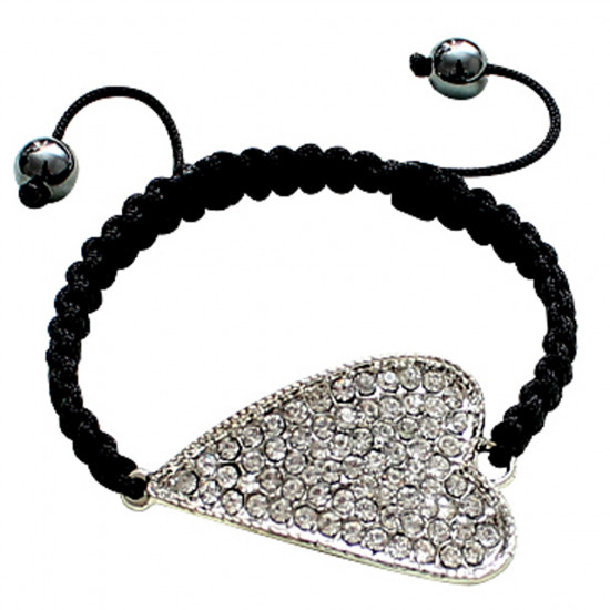 Bling Bling Bracelet Heart Design with CZ Crystals  Fits Lovely on Any Wrist