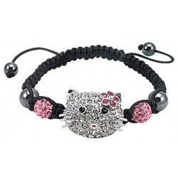 Hello Kitty Bow Design Friendship Bracelet Studded with CZ Crystals - Various Colours