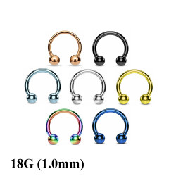 Horseshoe Barbell - 18G (1.0mm) Septum Ring/ Eyebrow Ring/ Cartilage Earring PA Circular Barbell - Quality Tested at Sheffield Assay England