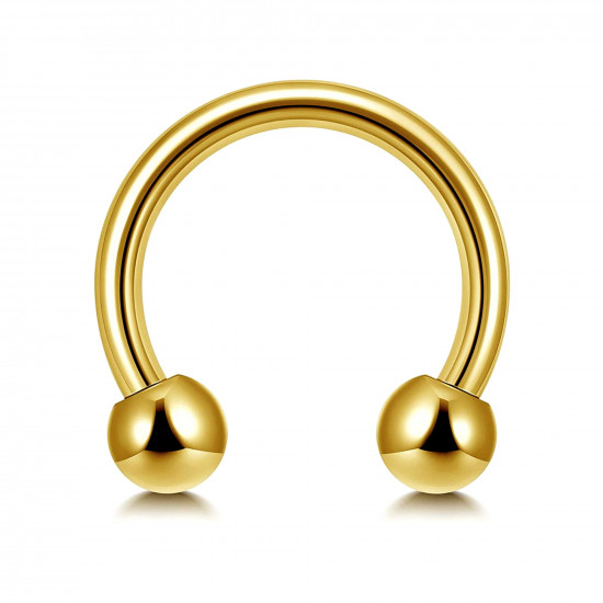 Titanium Circular Barbell Horseshoe PA Ring - Body Piercing Jewelry - 18G (1.0mm) Titanium Septum Ring/ Eyebrow Ring/ Cartilage Earring PA Circular Barbell - Quality Tested at Sheffield Assay England
