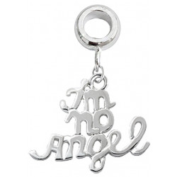 Silver Charm Bead "Im No Angel" Compatible for  Pandora All Types Bracelet