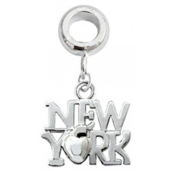Silver Charm Bead "New York" Compatible for  Pandora All Types Bracelet
