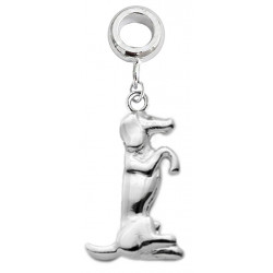 Silver Charm Bead Train Dog Compatible for European All Types Bracelet