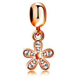 Beautiful Charm Flower - Fits All Pandora Bracelet and necklace - Available in Silver and Rosegold Plating