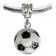 Charm football Hand Painted with Enamel Colour - Fits all Pandora Bracelets - Black/Red