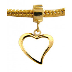 Silver Open Heart Charm for  Pandora Bracelet and Necklace - Available in Gold Plating