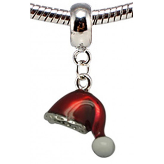 Alloy Charm  Santa Hat Design for  Pandora Bracelets