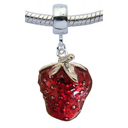 Strawberry Charm Hand Painted with Enamel Colour Fro Pandora Bracelets
