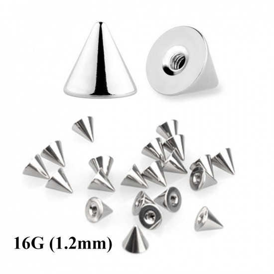 Surgical Steel 316L Cones / Spike 16g (1.2mm) (10pcs)