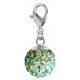 Silver Shamballa Charm with CZ Crystals and Lobster Clasp - Various Colours