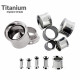 Titanium Double Flared Eyelet Tunnel Ear Stretcher Plug - Expander Body Piercing - Quality tested at Sheffield Assay England