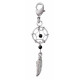 Silver Dreamcatcher One Feather Charms with Genuine Stone Beads and Spring Lobster Clasp for European Bracelets
