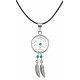 Hand Made Silver Dreamcatcher Pendants with Genuine Stone Beads That Comes in Coral, Turquoise, Onyx, Lapis and White.