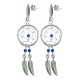 Silver Dreamcatcher Stud Earrings with Genuine Stone Beads That Comes in Coral, Turquoise, Onyx, Lapis and White.