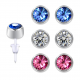 Solitaire Round Stud Earrings - you Get 1 Pair Each Color - Various Sizes
