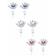 Hypo Allergic Plastic Post Hand Stud Earrings - You Get 3 Pair Each Color