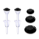 Solitaire Round Stud Earrings Non Allergenic Plastic Post - You Get 1 Pair Each Sizes - Various Colours