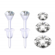 Solitaire Round Stud Earrings Non Allergenic Plastic Post - You Get 1 Pair Each Sizes - Various Colours