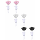 Solitaire Star Plastic Post Stud Earrings - You Get 3 Pair Each Color