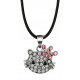 Silver Hello Kitty Pendant, Necklace - Hello Kitty logo Studded with CZ Crystal Stones - Available in 3 Different Styles