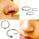 Silver Nose Ring, Captive Nose Hoops - 24g (0.6mm) - 925 Sterling Silver - Flexible Captive Bead Ball End Nose Studs Ring - Quality Tested by Sheffield Assay Office England