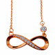 Infinity Necklace & Pendant - Eternal Design Necklace & Earrings - 925 Sterling Silver - CZ Crystals - Silver, Gold and Rose Gold