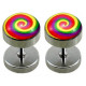 Fake Plugs - 2 pieces Illusion Plugs - Comes in Various Designs and Pattern - Size 8MM - Quality Tested by Sheffield Assay Office in England.