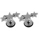 Plugs Fake Stars with black rubber O ring - Pair of 2 pieces Fake Plugs Earrings - Various Designs - Quality Tested by Sheffield Assay Office in England.