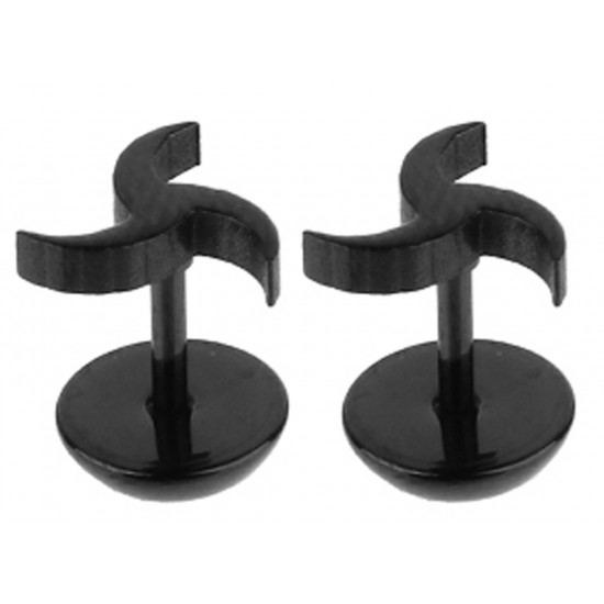 Plugs Fake Windmill with black rubber O ring - Pair of 2 pieces Fake Plugs Earrings - Various Designs  - Quality Tested by Sheffield Assay Office in England.