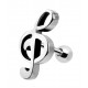 Surgical Steel Treble Clef Music Note Design Barbell Size 6MM