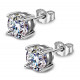 Silver Round Solitaire Stud Earrings - AAA+ CZ Crystals