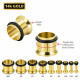 14k Solid Gold Single Flared Tunnel Plugs