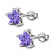 Silver Star Solitaire Stud Earrings - AAA+ CZ Crystals