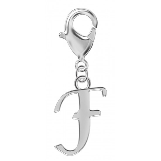Silver Initials Charm with Spring Lobster Clasp - Fits All Pandora Bracelets - Letters A to Z