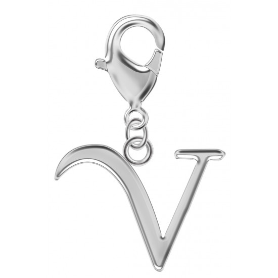 Silver Initials Charm with Spring Lobster Clasp - Fits All Pandora Bracelets - Letters A to Z