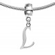 Silver Initials Charm for  Pandora and Troll Bracelet - Fits All Pandora Bracelets - Letters A to Z