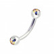 Titanium DOUBLE JEWELED CURVED BARBELL Body Piercing Jewellery - AAA QUALITY CRYSTALS - Safe & Comfy to wear everyday