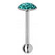 Titanium Straight Tongue Barbell with Coated CZ Crystal 