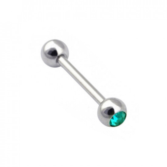 Titanium Barbell Piercing with Gem Balls - AAA Laser Cut Crystals