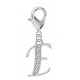 Silver European Initial Beads Spring Lobster Clasp - Fits all European Bracelets - Letters A to Z