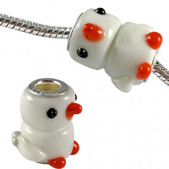 Murano Glass Duck Bead Charms - Fits Pandora & Troll Bracelets - Various Colours