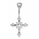 Sterling Silver Religious Cross Belly Bars 1.6mm / 14G with CZ Crystals - Various Colours - All our Jewellery is Quality Checked by Sheffield Assay office