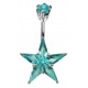 Sterling Silver Star Design Belly Button Piercing Bar with CZ Crystals - Various Colours - All our Jewellery is Quality Checked by Sheffield Assay office
