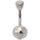 Sterling Silver Beach Ball CZ Crystal Belly Bars 1.6mm / 14G - Various Colours - All our Jewellery is Quality Checked by Sheffield Assay office