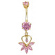 Gold Plated and Silver Belly Bars Made Of CZ Crystals - Various Colours