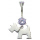 Sterling Silver Charm Dog CZ Crystal Belly Bars 1.6mm / 14G - Various Colours - All our Jewellery is Quality Checked by Sheffield Assay office