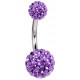 Titanium Belly Ring with Swarovski Crystals - Belly Bar for Every Occasion 