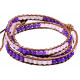 Colourful Handmade Fashion Strap Bracelets with 3 Layer Beads - Various Colours
